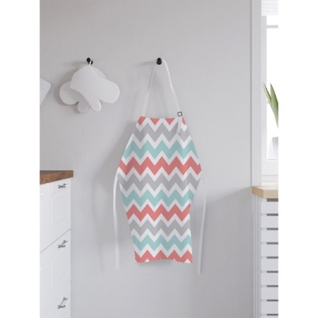 Apron kitchen with a photo print "Classic zigzags", adjustable, size OS-1