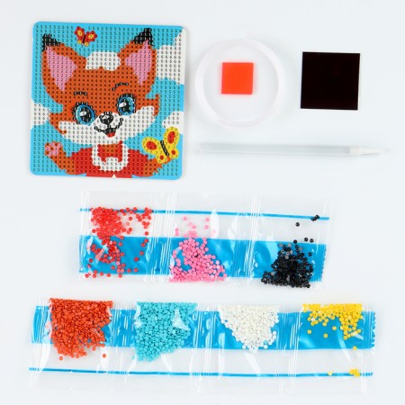 Diamond mosaic Magnet for children "Fox"-2