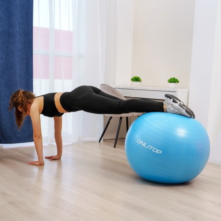 Fitball ONLYTOP, D = 85 cm, 1400 g, anti -wings, blue color-7