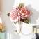 Decorative polystone hook, metal "pink peonies" 11x10.3 cm