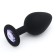 Anal traffic jam-hoods, with a crystal, without vibration, Soft silicone, 35 x 80 mm, black