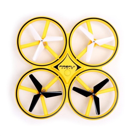 A quadrocopter radio -controlled Drone, backlight, works from the battery, yellow color-2