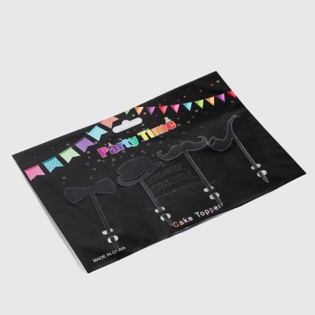 A set of toppers for the Cake "Gentleman", 4 pcs, black color-2