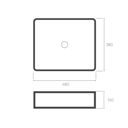 Sink 1010-Gm, 480 x 380 mm, without a hole for the mixer, without overflow, dark gray-4