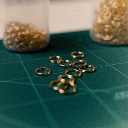 Double connective ring 0.9 cm (set 50 g, ± 310 pcs.) SM-1028, color gold-1