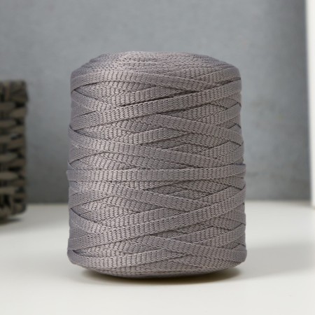 Knitting cord 100% polyester 5 mm cylinder, 180 g, 140 m 15 - gray