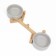 Double ceramic bowls on a stand of 2 x 450 ml 28.5 x 15.5 x 7 cm, gray