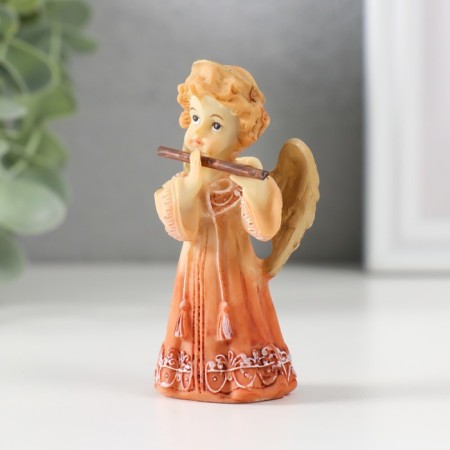 Polystone souvenir "Angel in a dress with a flute" 8x4.3x3 cm-3
