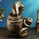 Piggy bank "Boac in a barrel" Black gold, 18x23x20cm