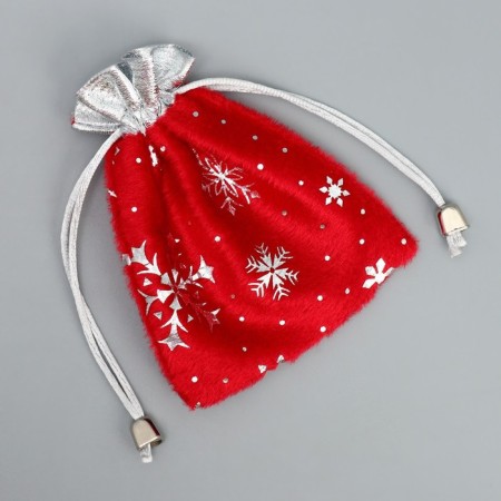 Bag gift plush "Miracle", snowzhik, embossing, 10 x 12 cm +/- 1.5 cm, New Year-3
