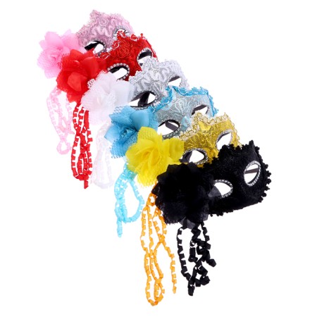 Carnival mask "charm", with a flower, color mix-5