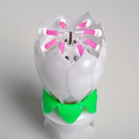 Candle for the cake musical "Tulip", spinning, white, 14.5 × 6 cm-9
