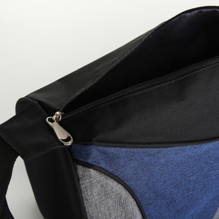Sports bag with lightning, long belt, black/blue color-3