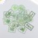 Stickers for creativity "Tags - green leaves" set of 30 pcs 0.2x8x11 cm