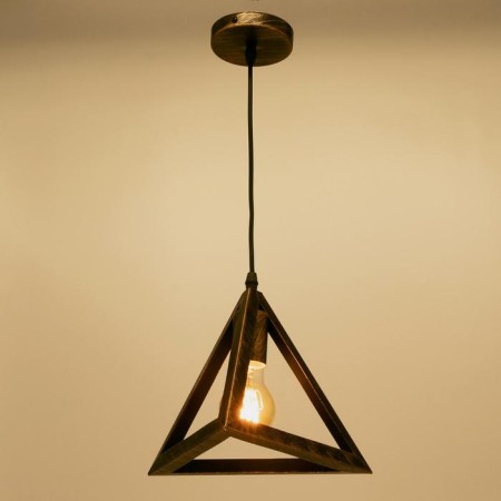 Lamp Bayerlux suspension Bayerlux "Pyramid" 1x40W E27 black and gold 16x16x16-116 cm-2