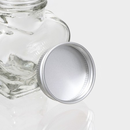 Glass jar for spices with a plastic lid "Heart", 60 ml, 6 × 3.9 × 7.5 cm-2