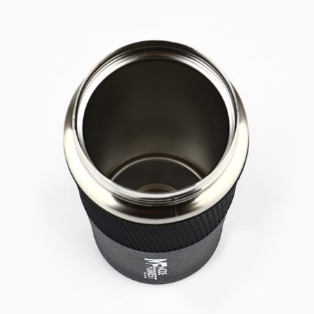 Thermal engine with the Mode Forrest button, 380 ml, the color is black, retains heat 6-8 hours-5