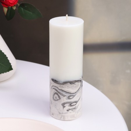 Candle-cylinder "Marble", 5x14 cm-1