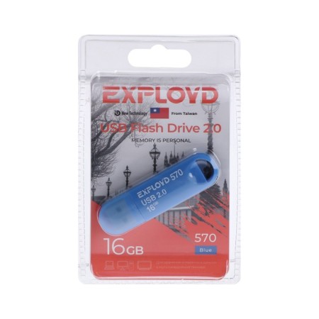Flashka Exployd 570, 16 GB, USB2.0, Thu up to 15 MB/s, PLO up to 8 Mb/s, blue-1