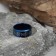 Ring "Valhalla" with runes, white-blue color, 16 size