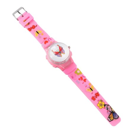 Watch is a wrist-on, "Butterflies", D-3.5 cm, silicone strap L-21.5 cm-3