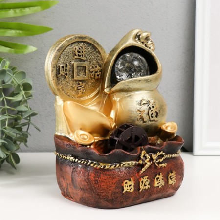 The desktop fountain from the network "Chinese wealth coin" 11x14x20 cm-1