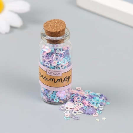 Glitter in the jar "Sea. Lilac overflow" set 6 grams 5x2x2 cm