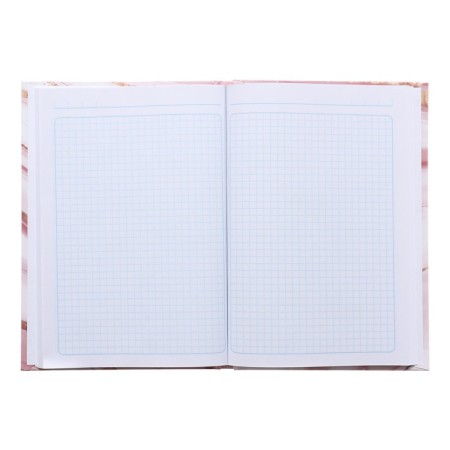 College-wiper in a solid cover 7BC, A5, 64 sheets, pink marble, cage block, glossy lamination, foil embossing-3