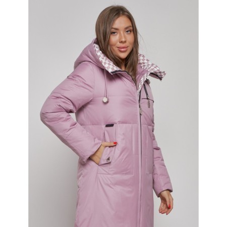 Coat insulated winter female, size 42, purple color-6