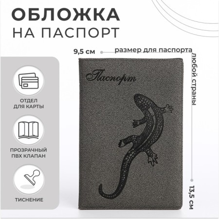 Passport cover, gray color