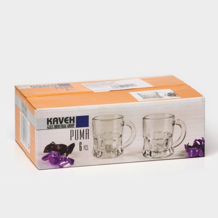 Set of glass piles Puma, 25 ml, 6 pcs, transparent color-4