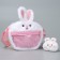 Children's "Bunny" bag with a toy inside, 20 cm, white color