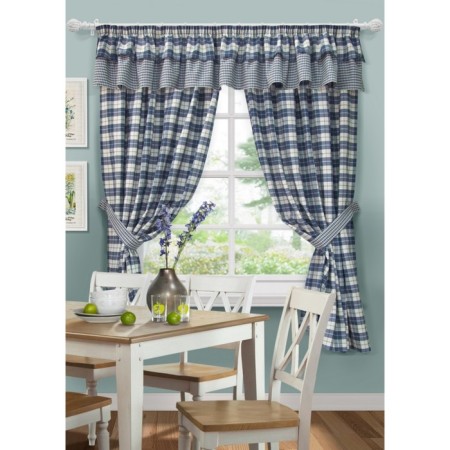 Set ESKAR: Curtain 136x186 cm - 2 pcs, lambrequin 40x276 cm, grab - 2 pcs-1