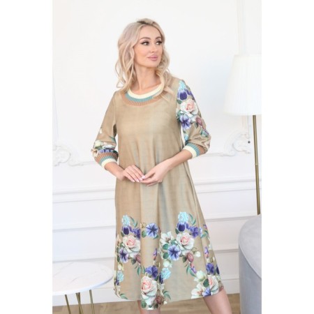 Women's dress, size 46, beige color-12