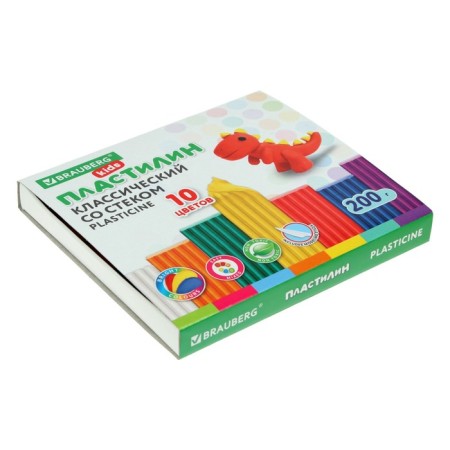 Plasticine 10 colors 200 g kids, with a stack-2