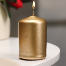 Candle - cylinder, 4x6 cm, 9 hours, gold