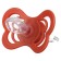 Nipple - orthodontic dummy, silicone, +6 months, with a holder, cherry color