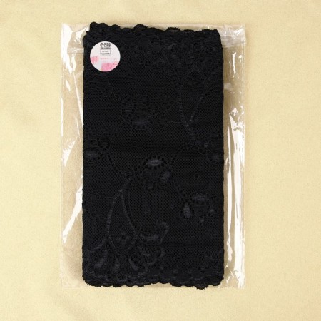 Lace elastic fabric, 190 mm × 2.7 ± 0.5 m, black color-3