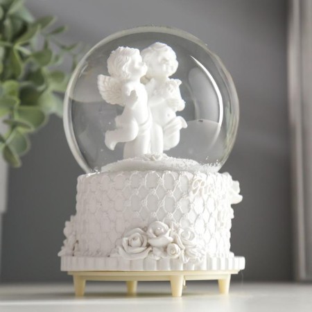 Souvenir Polystone Water Ball Music "Snow White Angels" is spinning a mix 15.5x10x10 cm-2