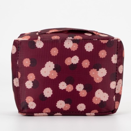 Cosmetic bag with lightning, burgundy color-2