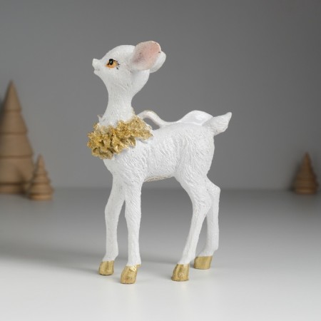 Polystone souvenir "Deer white with a bell" 10x5x15 cm-2