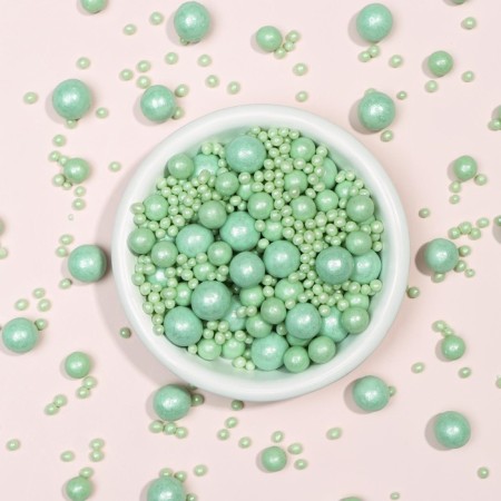 Sprinking confectionery "pearls", emerald, 50 g-1