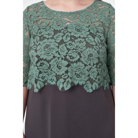 Female dress, size 54, green color-4