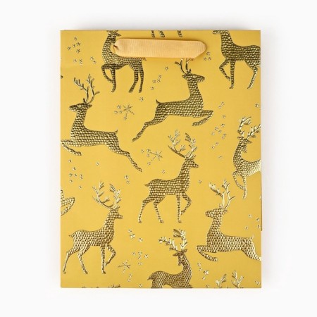 Package Gift New Year Laminated "Deer", MS 23 x 18 x 10 cm, New Year-3