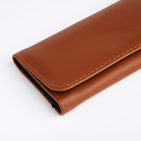 Women's wallet on the button, beige color-2