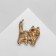 Brooch "Cat" Homemade, white-brown color in gold