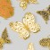 Butterfly cardboard double wings "openwork with gold" set of 12 pcs h = 4-10 cm