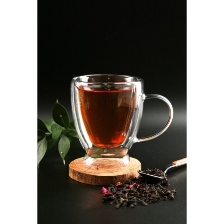 Glass mug with double walls "Duo", 300 ml-1
