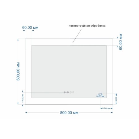 Cersanit Led 060 Design Pro 80x60 cm mirror, backlight, anti -recovery, watch-3