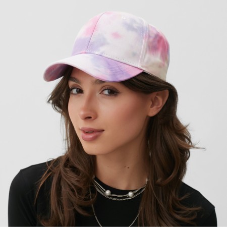 Women's cap Minaku "Tie-Dye", lilac color, rr 54-56